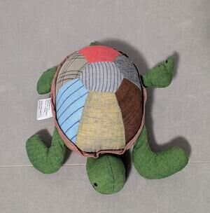 Ten Thousand Villages Patchwork Turya Turtle Plush Fair Trade Indian Cotton